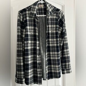 Faherty legend sweater shirt black plaid size S